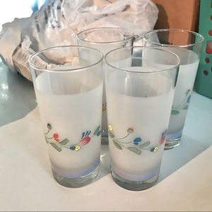 Frosted Glass Floral Tumblers